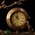 Metal Vintage Bronze Table Clock Jeweled Bird & Dog Sculptural Desk Timepiece 4.3" For Sale - Image 7 of 9