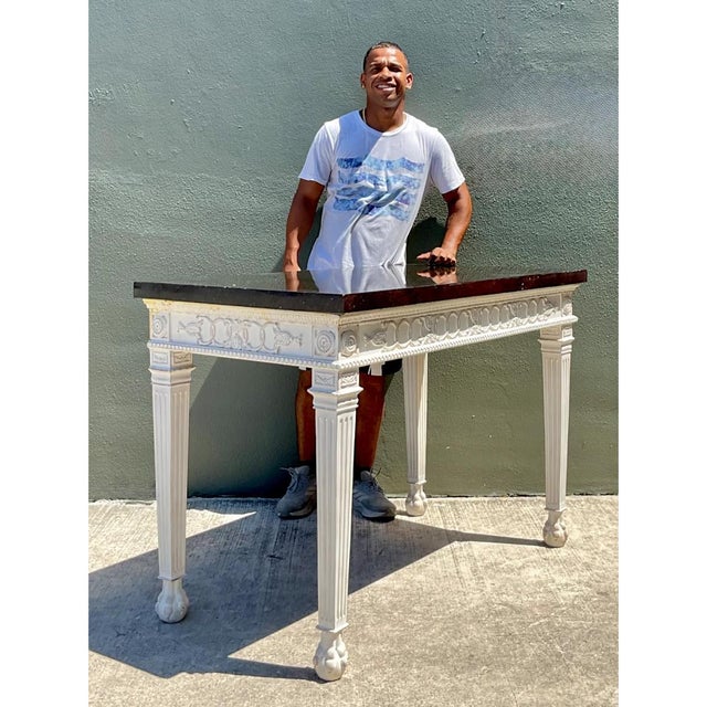 Vintage Stone and Wood Console Table For Sale - Image 10 of 12