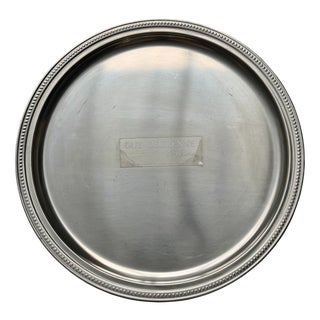 Vintage Round Silver-Plated Metal Serving Tray by Guy Degrenne, 1970s For Sale