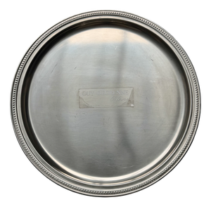 Vintage Round Silver-Plated Metal Serving Tray by Guy Degrenne, 1970s