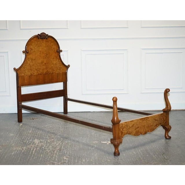 Lovely Circa 1930s Art Deco Burr Walnut Single Bed Made By Vono. It is a very well-made and solid bed. We have a matching...