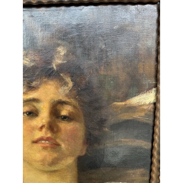 19th Century Portrait Painting of Emily Gilbert- Attributed to Philip Boileau For Sale In Pittsburgh - Image 6 of 12