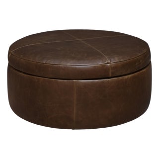 Leo Storage Ottoman (Leather Grade C) For Sale