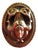 Antique Gold Art Nouveau Oval Lady Lapel Pin With Bow For Sale