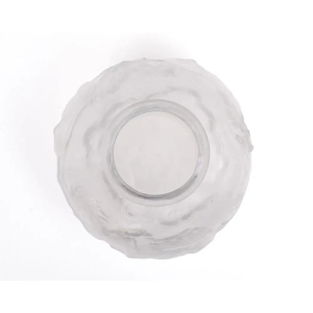 Feigl & Morawetz, Libochovice, Czechoslovakia mold-blown pressed glass vase, satin, with galloping horses designed by Karl...