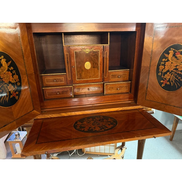 A Late 18th Century Dutch Mahogany and Floral Marquetry Cabinet on Stand, For Sale - Image 10 of 18