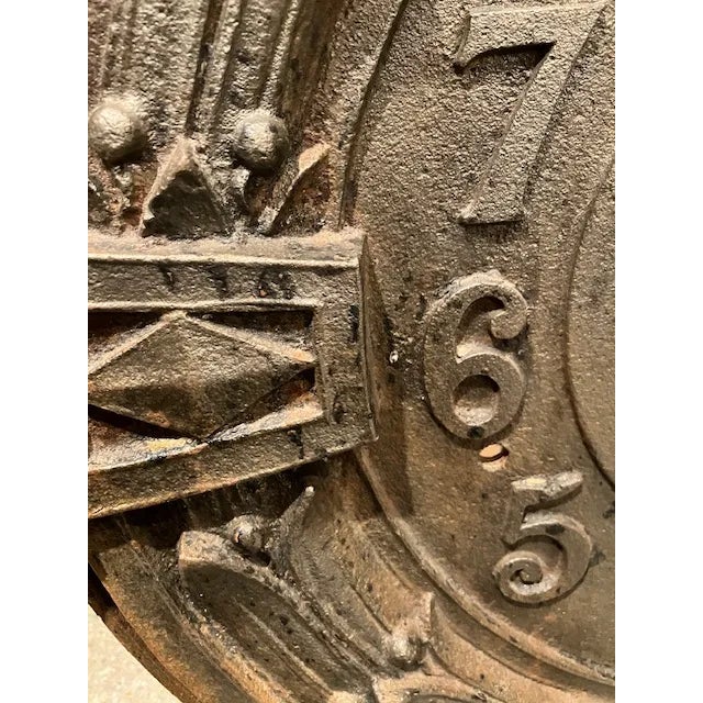 Metal Nineteenth Century American Cast Iron Elevator Indicator Dial For Sale - Image 7 of 10