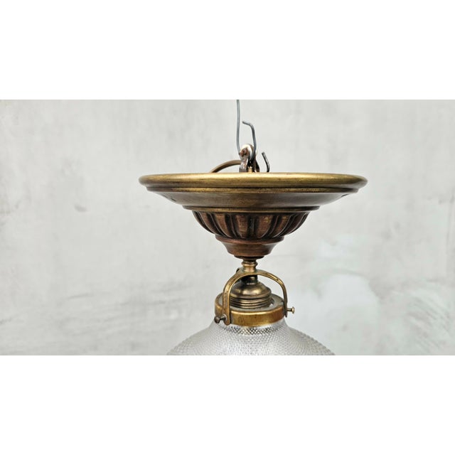 Pre-War Brass Ceiling Lamp, 1920s For Sale - Image 3 of 8