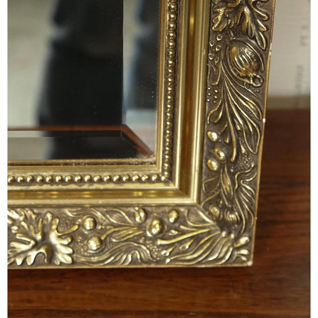 Glass Vintage Gold Ornate Wall Mirror with Carved Details For Sale - Image 7 of 12