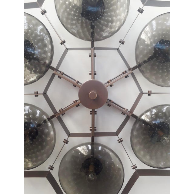 Not Yet Made - Made To Order 21st Century Beehive Bronze Smoky Bubbles Murano Flush Mount by Fabio LTD For Sale - Image 5 of 6