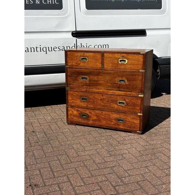 Brass Bound Campaign Chest For Sale - Image 3 of 13