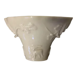 Antique 19th Century Chinese Monochrome Blanc de Chine Porcelain Libation Cup