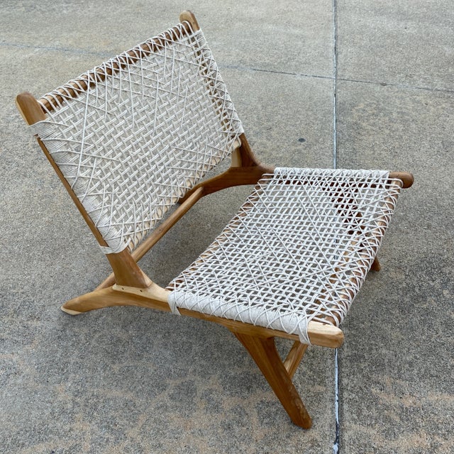 2010s Macrame Umbrella & Chairs - Set of 3 For Sale - Image 5 of 13