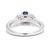 0.90ctw Sapphire Diamond Engagement Ring, 14k White Gold, Ring Size 5 For Sale - Image 4 of 6