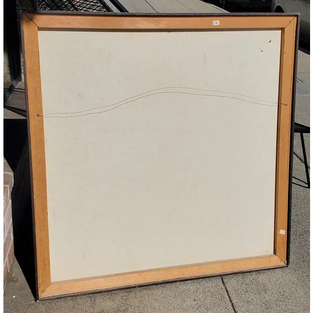 Blue 1971 Modern Abstract Figurative Original Oil Painting on Canvas by Bruce Hasselle, Signed and Dated B. Hasselle 71 For Sale - Image 8 of 13