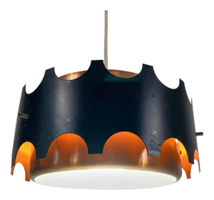 Copper and Black Pendant Lamp, 1960s