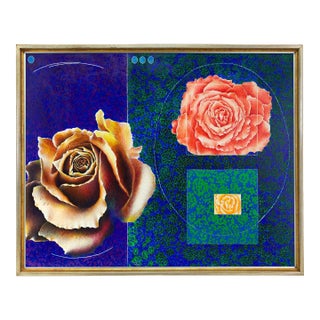 Unknown, Surrealist Trompe L'oeil, Lush Roses For Sale