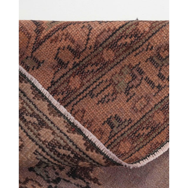 Brown 1970s Vintage Turkish Oushak Handmade Wool Cotton Brown Area Rug For Sale - Image 8 of 11