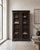 1930s Antique Dark Teak Wood Cabinet | Vintage Indian Armoire | Glass Display Cabinet | Rustic Home Decor For Sale - Image 5 of 6