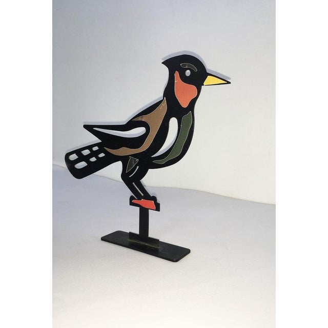 Painted White Metal Upupa Sculpture by Bruno Chersicla, 1980 For Sale - Image 9 of 18