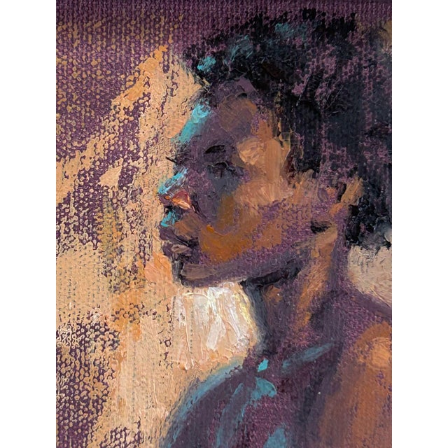 Ivory's Second Life by Lisa Fricker | Oil On Canvas Panel Portrait of a seated figure. For Sale - Image 4 of 5