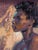 Ivory's Second Life by Lisa Fricker | Oil On Canvas Panel Portrait of a seated figure. For Sale - Image 4 of 5