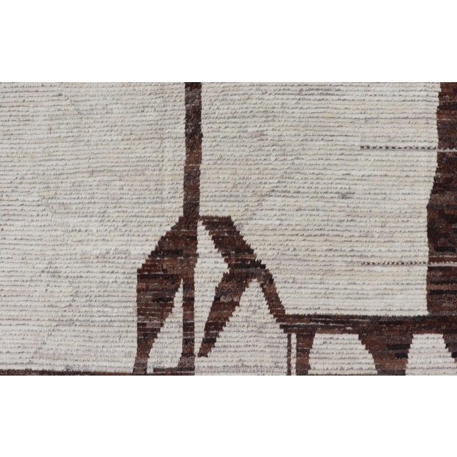 Modern Wool Hand Knotted in Brown and White by Keivan Woven Arts 8'8 X 12'3 For Sale - Image 9 of 10