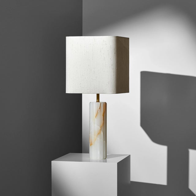 Set of 2 proud table lamp by lisette rützou dimensions: 24 x h 55 cm materials: white onyx all our lamps can be wired...