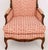 Red Pair of Louis XV Style Red and White Fabric Upholstered Walnut Bergeres For Sale - Image 8 of 13