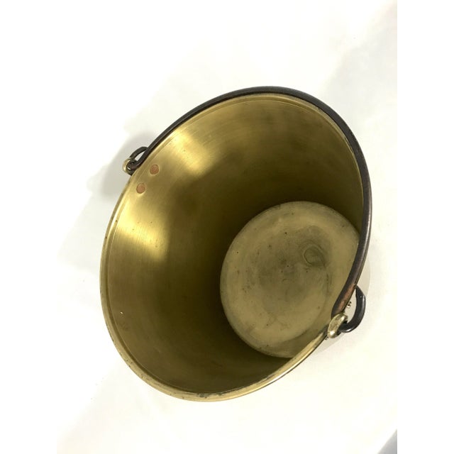 Brass Vintage Ansonia Brass Co., Fireplace Bucket or Kettle, American 1866 (Planter) For Sale - Image 8 of 12