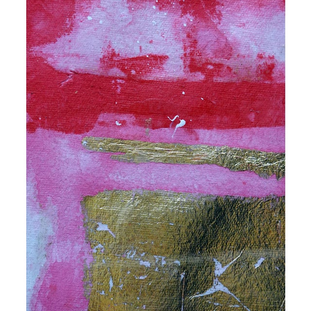 Radiant. V Framed Modern Gold Leaf on Red Painting For Sale - Image 4 of 5