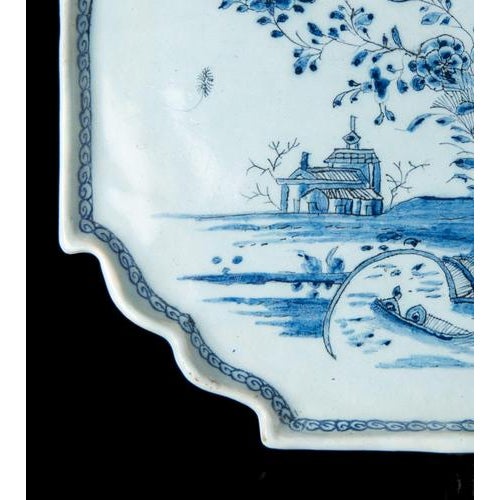 Mid 18th Century Delft Blue and White Chinoiserie Plaque, 1740-1760 For Sale - Image 5 of 9