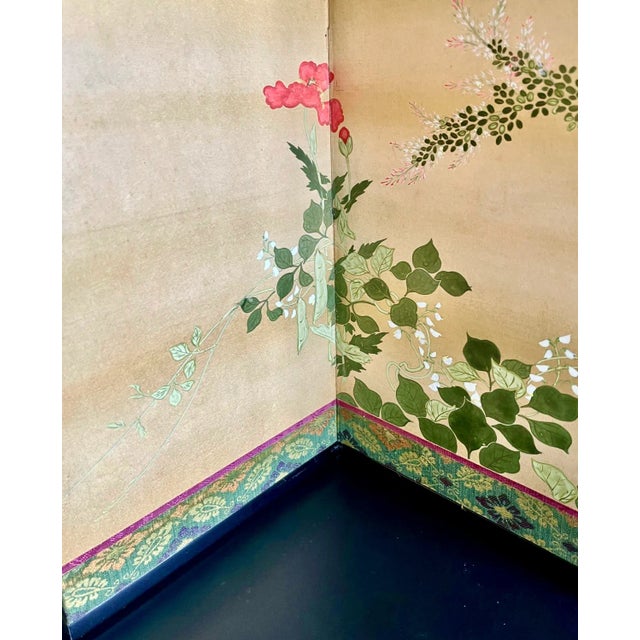 Wood Taisho Period Japanese 6-Panel Table Screen With Custom Box, Calligraphy For Sale - Image 7 of 12