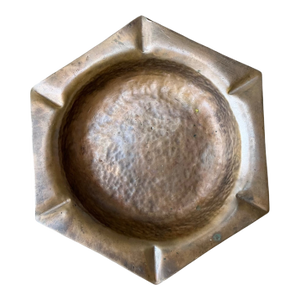 Vintage Hexagonal Hammered Copper Ashtray