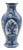 Ceramic Blue Vase with Floral Design by Franz Anton Mehlem, 19th Century For Sale