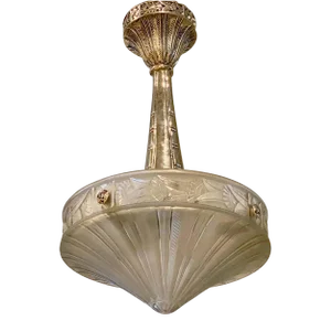 French Art Deco Chandelier Signed by Lorrain Nancy France