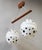 Vintage Czechoslovak Double Pendant Light in Spotted Opaline Glass and Wood, 1960s For Sale - Image 9 of 10