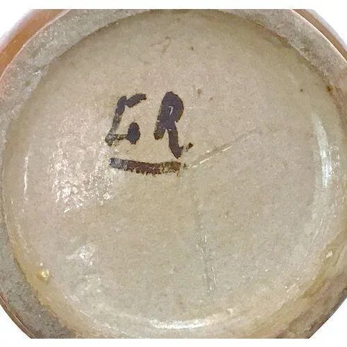 Brown Antique French Barbotine Floral Majolica Vase For Sale - Image 8 of 9