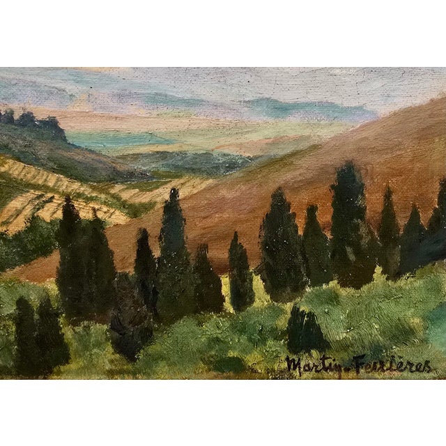 1920s Jacques Martin-Ferrières—Landscape in Catalonia, Spain—1920s Post-Impressionist Oil Painting For Sale - Image 5 of 12
