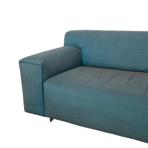 Grata 3-Seater Sofa and Ottoman in Petrol Blue Fabric from Rolf Benz, Set of 2 For Sale - Image 6 of 18