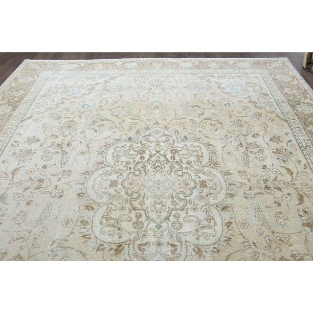 1970s Vintage Persian Handknotted Wool Orange Oversize Area Rug For Sale - Image 11 of 11