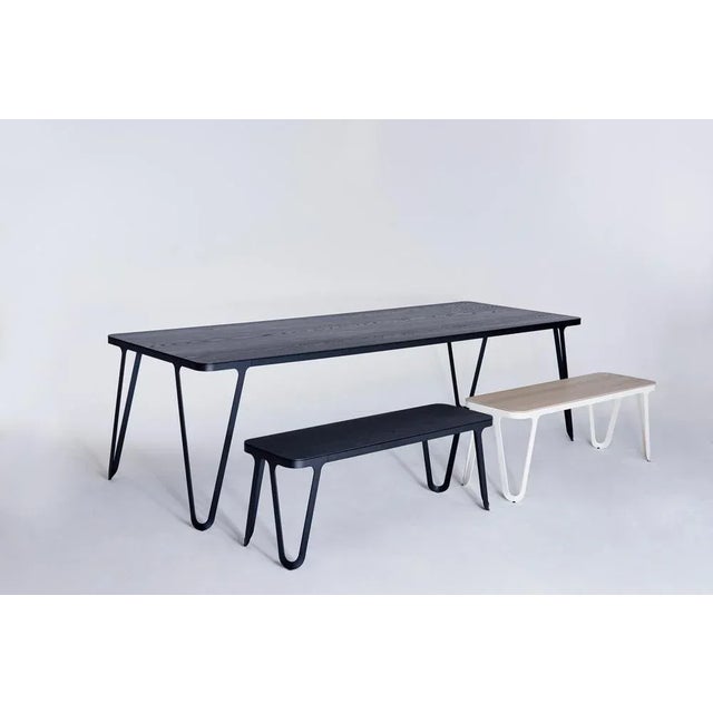 Wood Loop Bench 120 in Walnut by Sebastian Scherer For Sale - Image 7 of 8