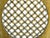 Vintage Mustard Yellow Geometric Flower Lattice Circle Square Wood Panel For Sale - Image 10 of 10