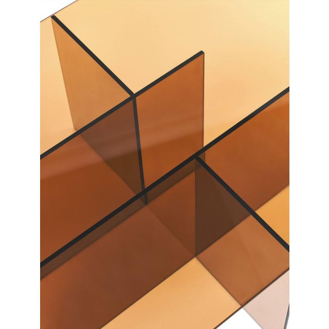 Acrylic Coffee Table Amber For Sale - Image 4 of 5