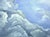 Clouds and Horizon by Danka Krol Oil painting on canvas panel is unframed and shows a peaceful ocean horizon with...