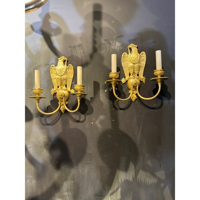 1920s 1920s Caldwell Federal Style Eagles Sconces - a Pair For Sale - Image 5 of 7