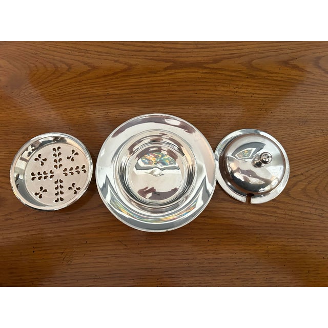 1990s 1990s Round Silverplate Butter Dish For Sale - Image 5 of 6