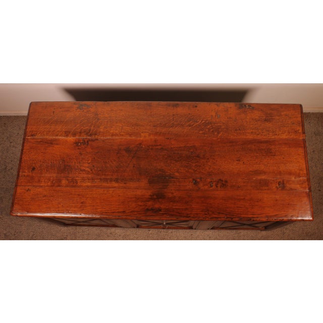 Antique Oak Chest with Inlays For Sale - Image 10 of 14