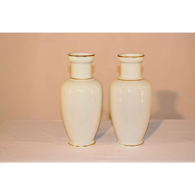 French Pair of Late 19th C Opaline Glass Vases For Sale - Image 3 of 7