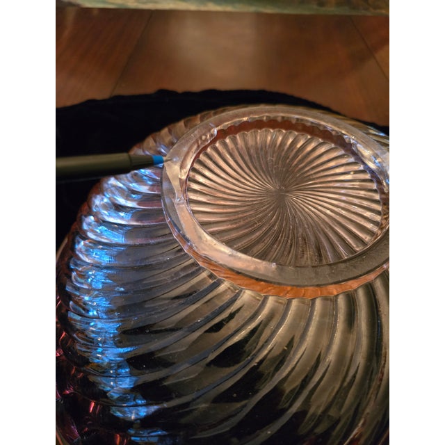 Vintage Pre Mid Century Modern Baccarat Style Center Bowl For Sale - Image 9 of 11